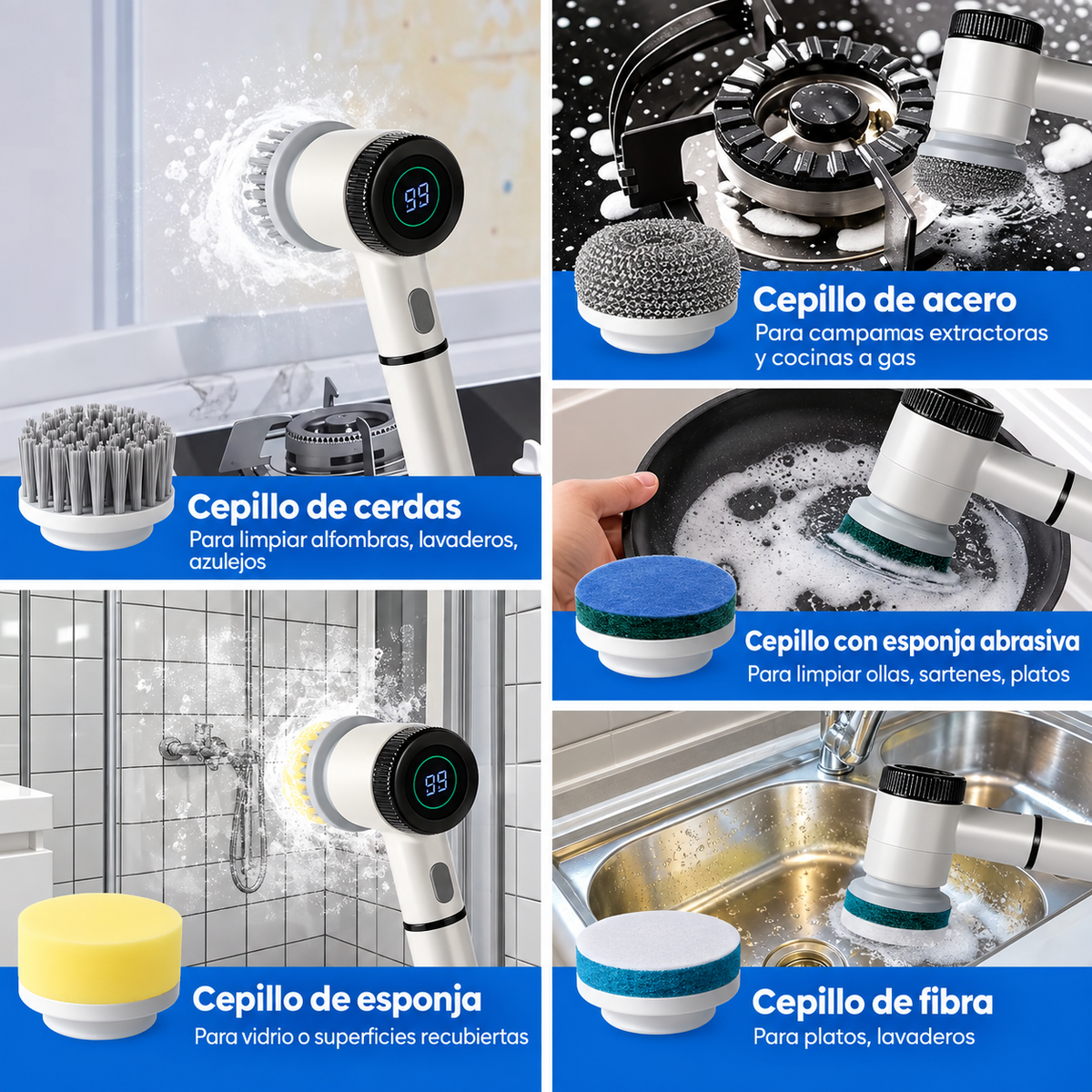 Cepillo eléctrico 5 en 1