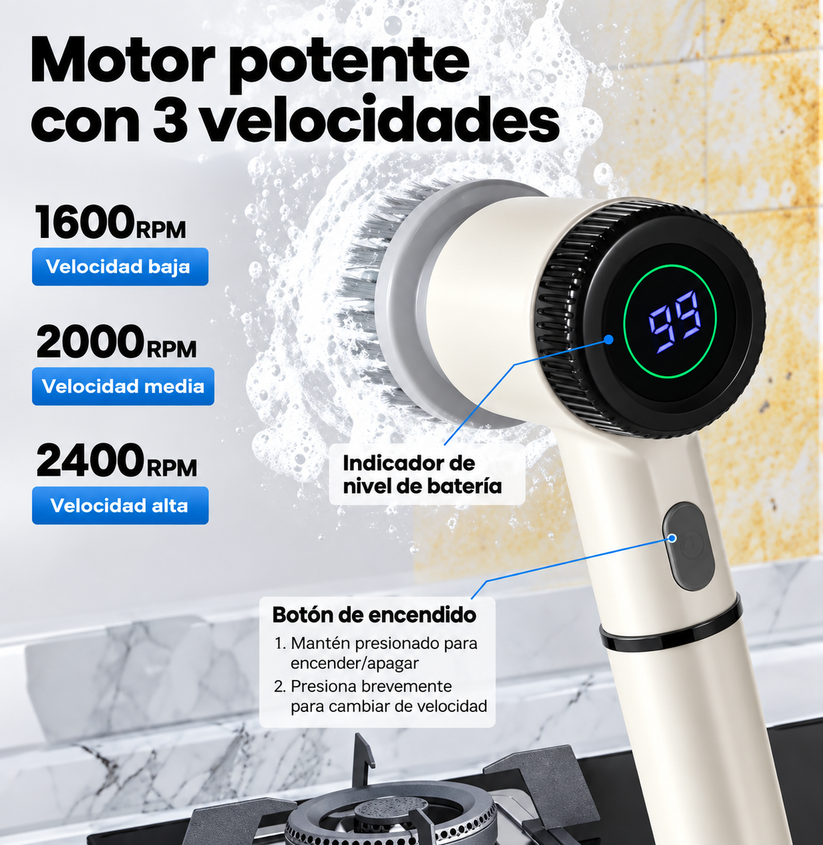 Cepillo eléctrico 5 en 1